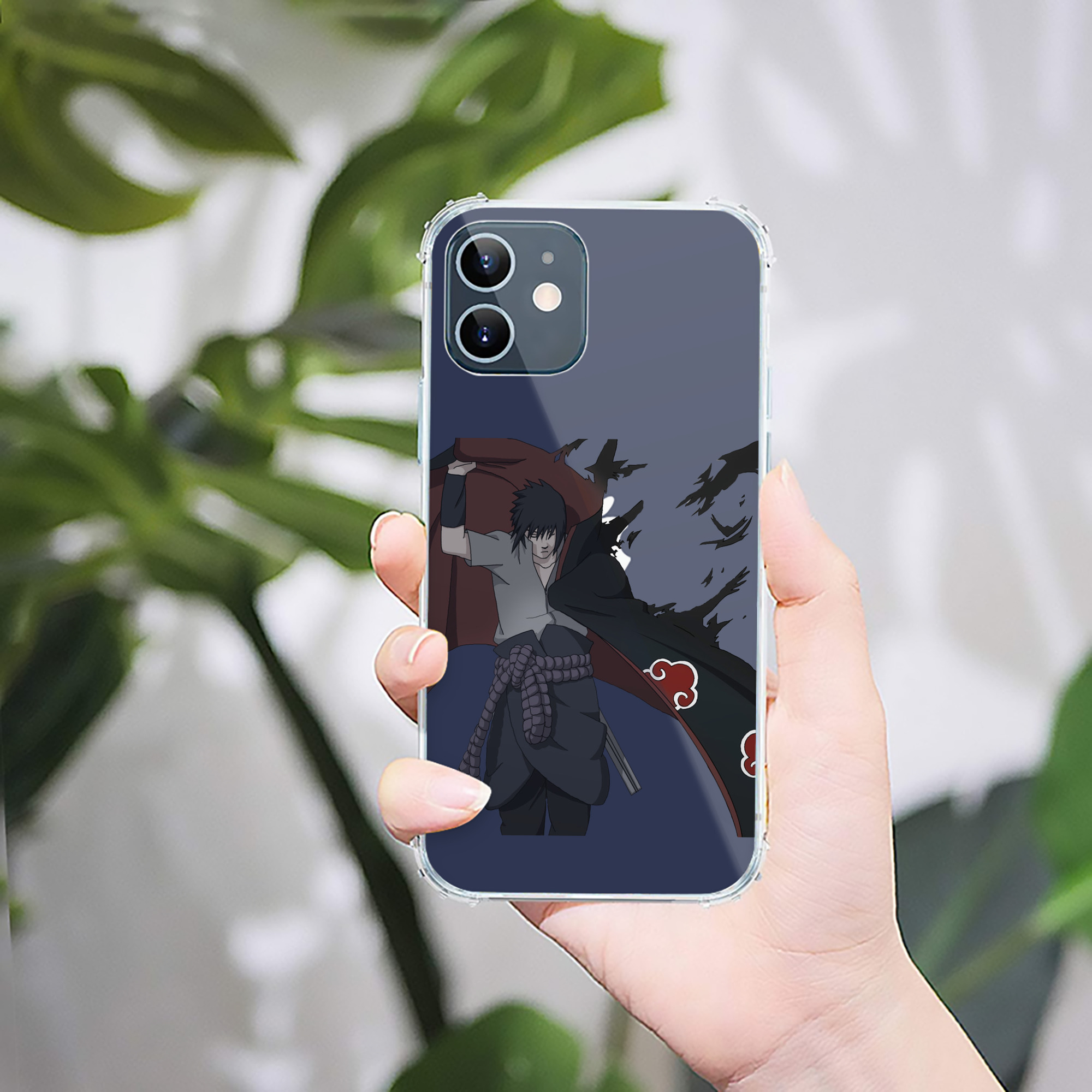 （画像用） NARUTO -ナルト- うちは サスケ Uchiha Sasuke 【iPhone 12シリーズ対応】透明スマホケース（クリアソフトケース）
